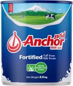 Anchor Fortified Full Cream Milk Powder From Grass Fed Cows 2.5 Kg TIN